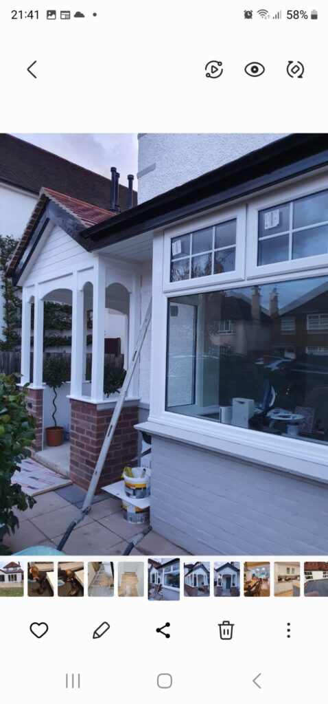 Garden Buildings & Outdoor Spaces | London & Home Counties 10 Exterior view of a residential building featuring a porch and large windows. - London